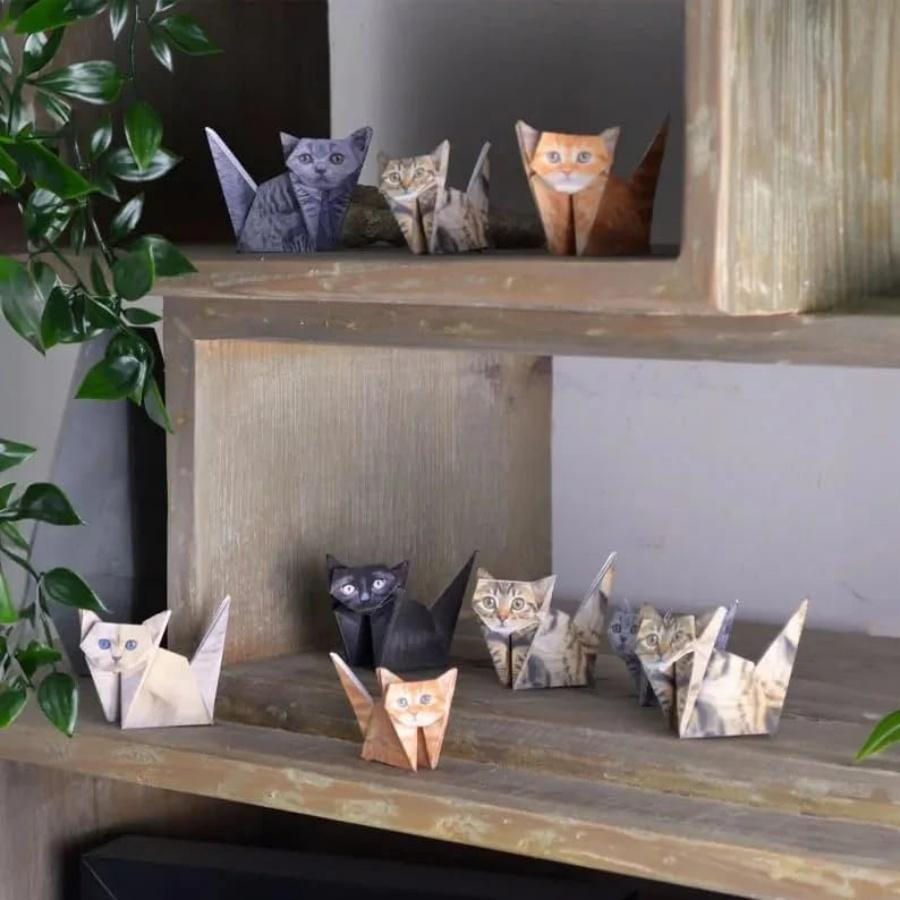 DIY Paper Foldable Cats, Stackable Artistic Decorative Desk Decor Ornaments, Perfect for Office Party Gifts & Christmas Decorations, Unique Gift Idea for Cat Lovers DIY Paper Foldable Cats, Stackable Artistic Decorative Desk Decor Ornaments, Perfect for Office Party Gifts & Christmas Decorations, Unique Gift Idea for Cat Lovers