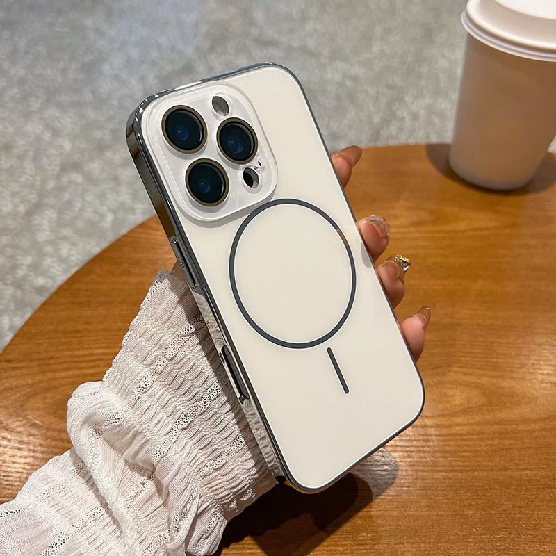 Compatible with iPhone 17 Pro Max/ 17 Pro/16/15/14/13/12 Pro Max Phone Case Magnetic phone case Electroplating protective cover phone case hlk04