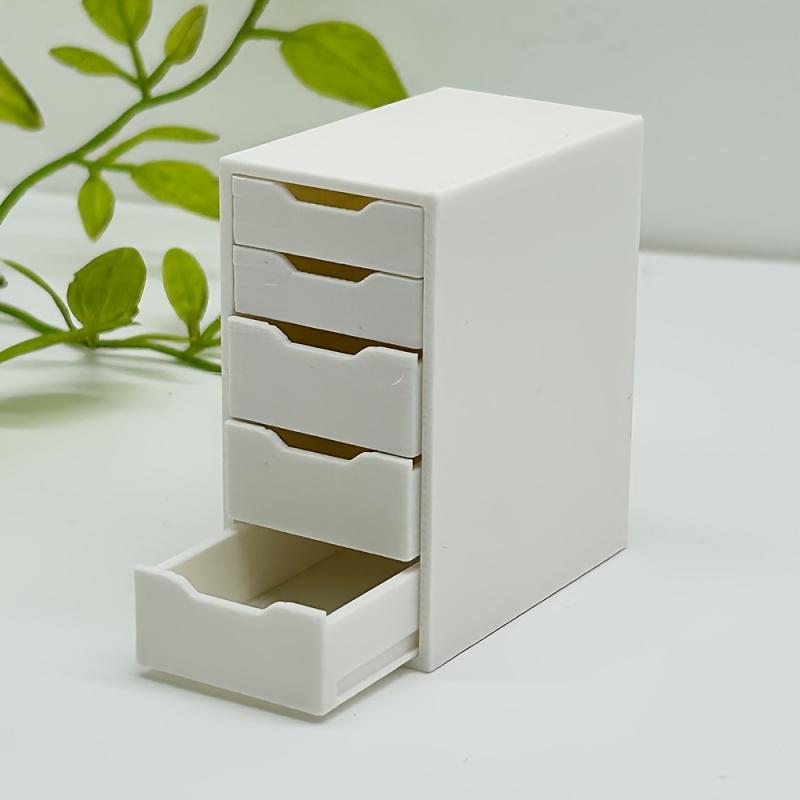 1:12 dollhouse miniature five-drawer cabinet model, made of PLA material, with openable drawers and small cabinet, jewelry storage box, dollhouse decorative furniture cabinet, souvenir, holiday/birthday gift