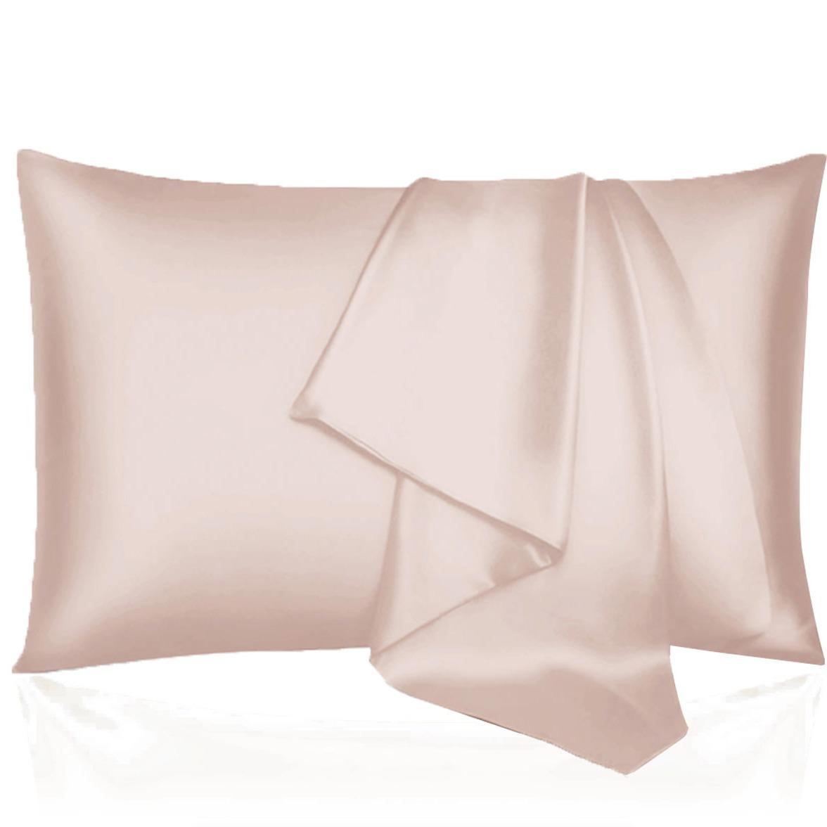 2Pcs Silk Pillowcase Gift Set, Solid Satin Smooth Texture, Skin and Hair Care Skin-friendly Cozy, Ideal for Holiday Gifting Daily Use