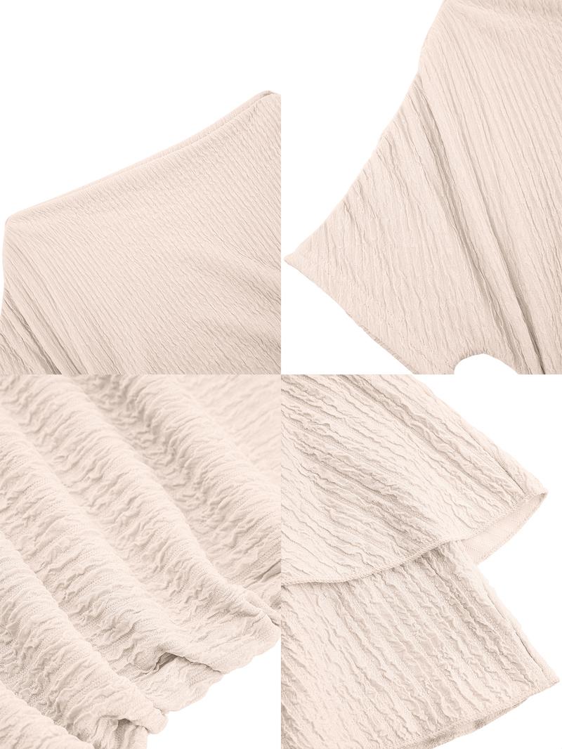 Aliling Elegant Women's Asymmetrical Neck Ruffle Mini Dress, Sexy Party Casual Knit Long Sleeve, Fitted Plain Design for All Seasons