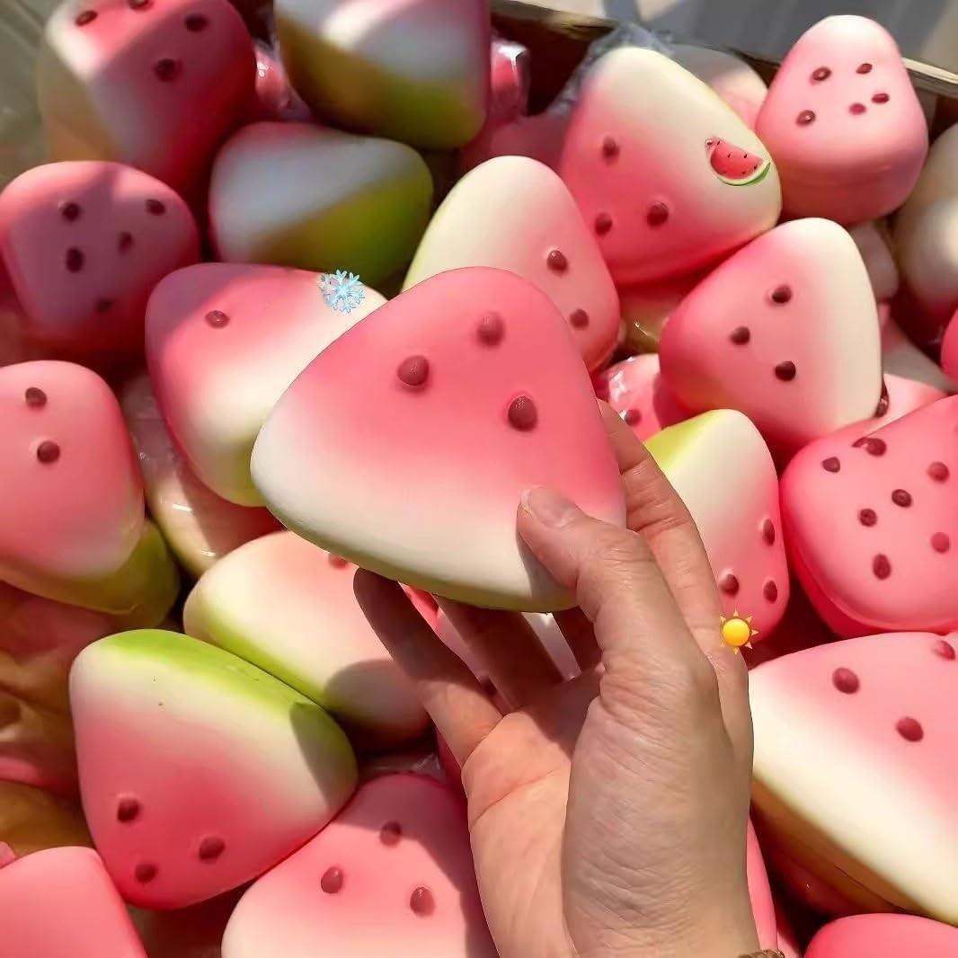 Kawaii Watermelon Squishies, Slow Rising Soft Fruit Toy, Stress Relief Squeeze Fidget Sensory Toy, Ideal for Adults & Party Favors