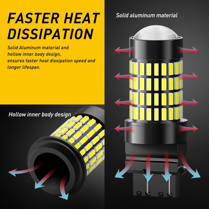 AUXITO 7440 7443 3157 1156 LED Bulbs Reverse Lights, 102-SMD Chipsets 500% Brighter 7441 7444 992 W21W 3056 3156 3057 4157 1141 1073 7506 LED Bulbs with Projector for Reverse Back Up Lights Tail Brake Signal Parking Lights, 6000K White