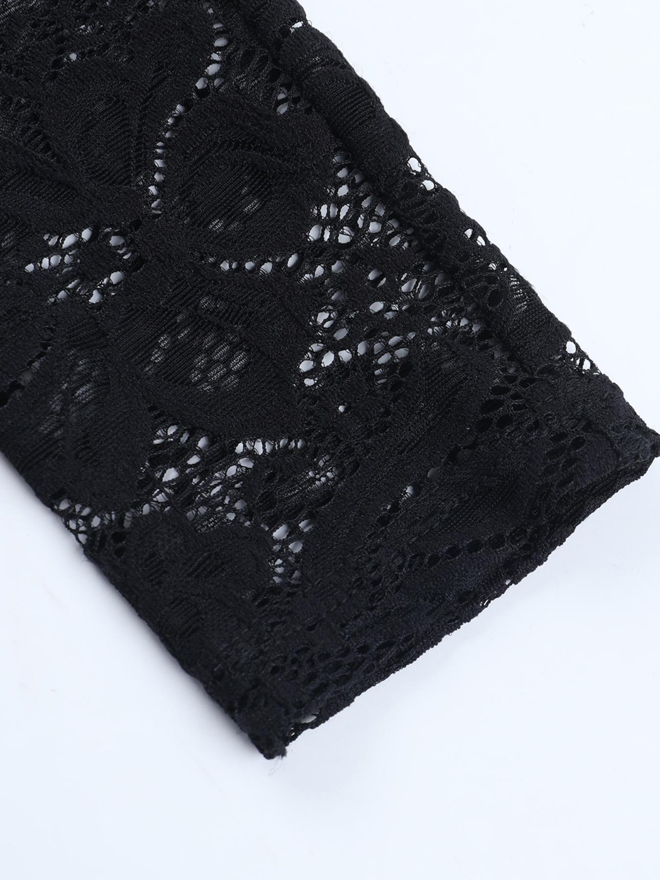 Elegant Lace Long Sleeve Bodycon Dress, Slim-Fitting Evening Dress, Formal Wear, Perfect for Parties & Special Occasions, Women's Fashion Clothing