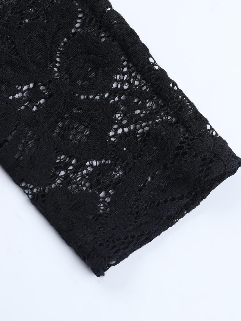 Elegant Lace Long Sleeve Bodycon Dress, Slim-Fitting Evening Dress, Perfect for Parties & Special Occasions, Women's Fashion Clothing