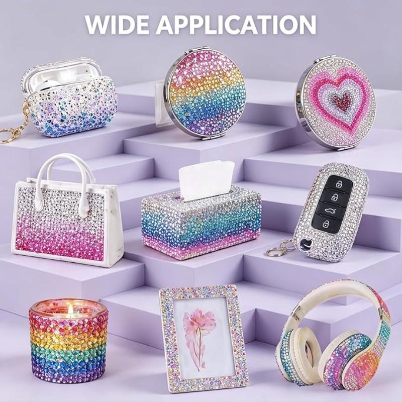 1Set Sparkling Silver Flatback Semi-circular Nail Rhinestone Bedazzling Kit 3/4/5mm -New Creative 72 Colors Resin Nails Gems Diamond Art DIY Nails Tumblers Hairs Accessories Bling Rhinestone Decoration