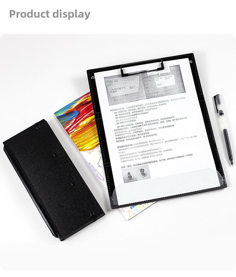 Tri-Fold PP Plastic Nursing Clipboard, Letter-Size 3-Panel Foldable Medical Folder Board, Portable Pocket Writing Pad Document Holder (In Stock)