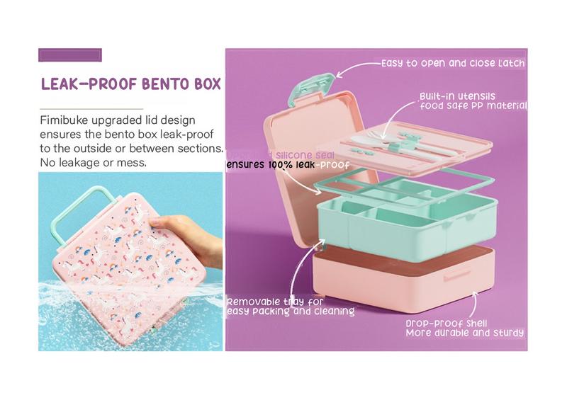 Product Introduction of Fimibuke Bento Lunch Box with 4 Compartments – Multiple Set Options 45