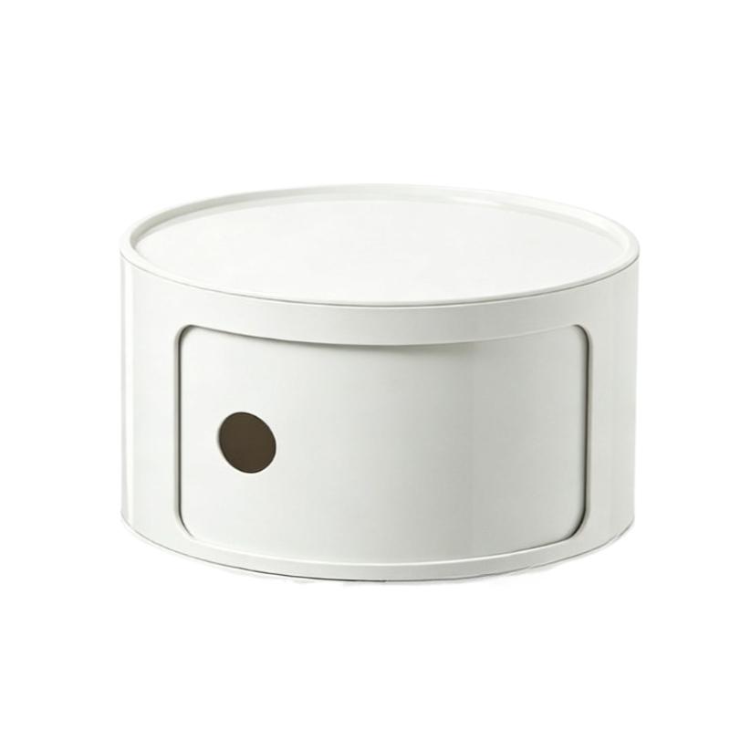 Round bedside table, creative storage cabinet, minimalist drawer storage cabinet, dormitory snack and toy organizer, multi-functional large-capacity easy assembly, ideal for bedrooms, living rooms, and dormitories—essential for small space storage at home