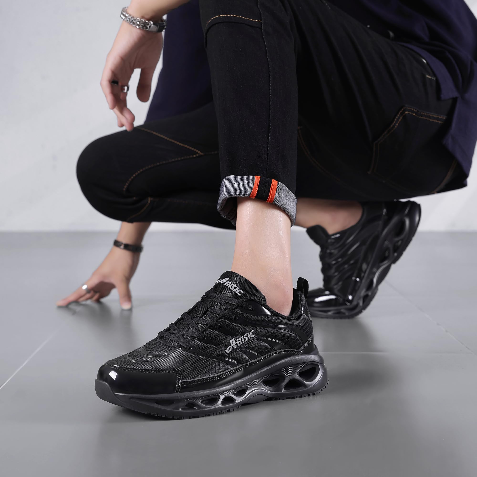 Unisex kitchen work shoes, waterproof, lightweight, oil-proof, wear-resistant and comfortable, breathable, casual work shoes