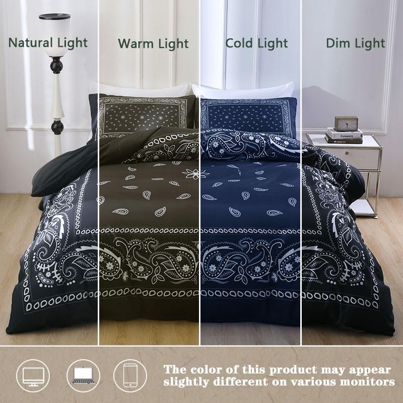 3pcs Black & White Paisley Print Bedding Set, Includes 1 Duvet Cover + 2 Pillowcases No Insert, Comfortable Sleep, Perfect Gift for Dorm Room, All Seasons