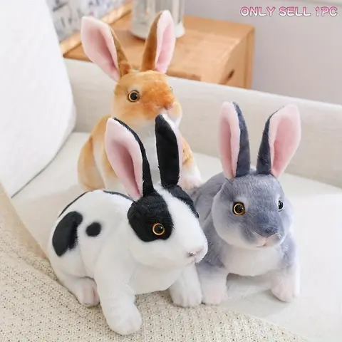 16cm/6.29in Rabbit Plush Toys, 1 Count Simulation Rabbit Toys Cute Rabbit Plushies Bunny Stuffed Cartoon Rabbit Pillow for Bedroom