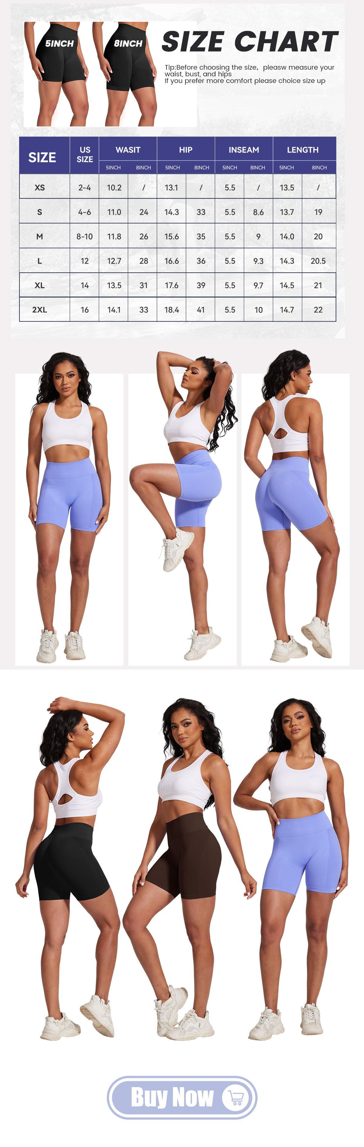 VICONOW Shorts for Women - 8 Inch High Waist Tummy Control Bike Shorts for Gym Workout Athletic Running Yoga