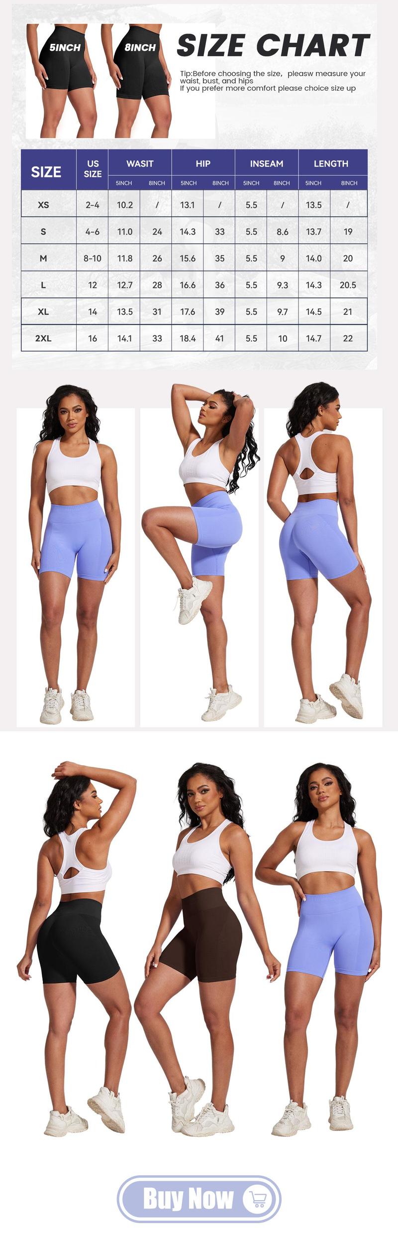 VICONOW Shorts for Women - 8 Inch High Waist Tummy Control Bike Shorts for Gym Workout Athletic Running Yoga