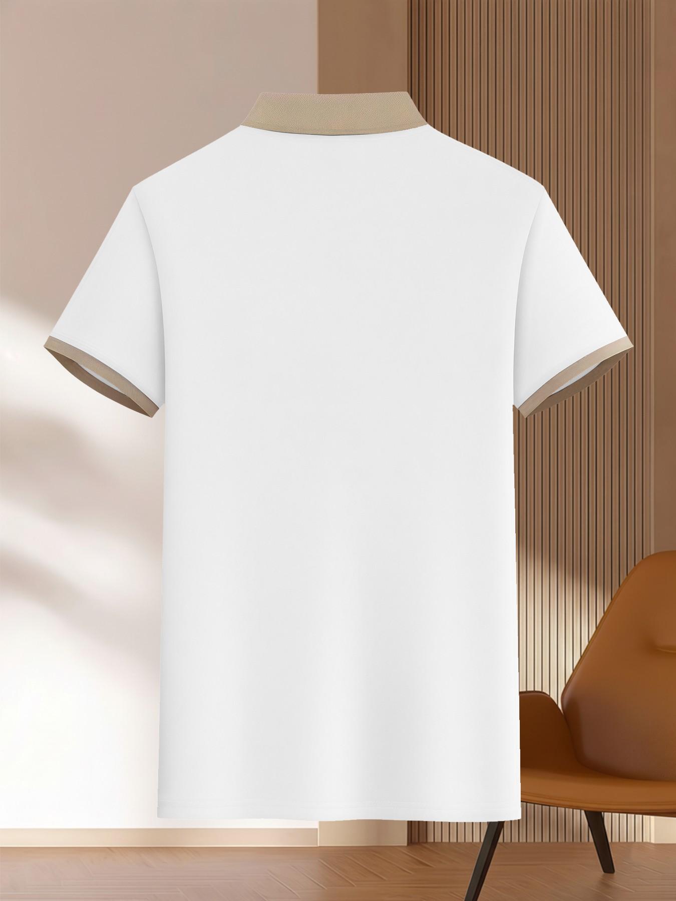 Buitoni Italian Flag Shield Vintage Print Polo Shirt, Business Casual Men's Short Sleeve Knitwear, Daily Commute Office Wear Top