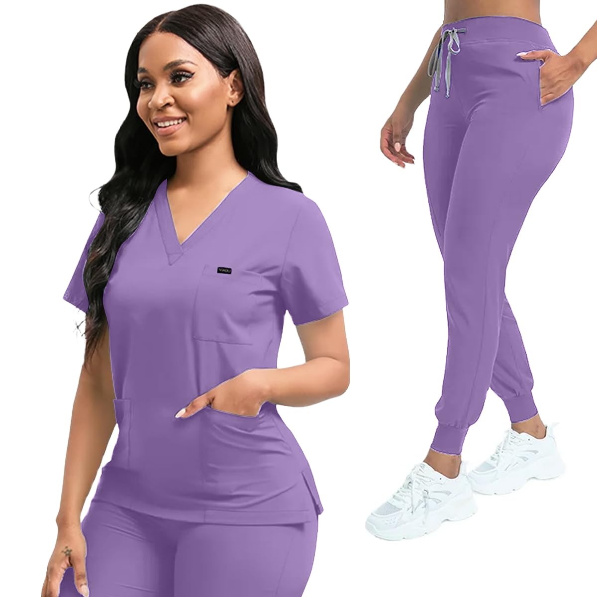 Comfortable Leisure Care Center Daily Practical Work Clothes Set Nurse Uniform Women Solid Nursing Set Hospital Doctor Scrubs Sets Unisex Pet Clinic Veterinary Workwear