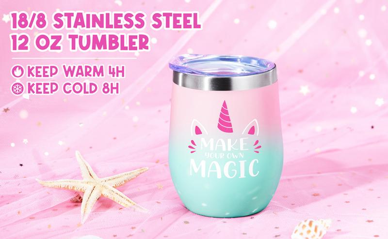 Tiblue Unicorn Themed Gifts Valentine's Day Gifts with Glow-in-the-Dark Blanket, Purse, Cup, and Jewelry Box Springtok