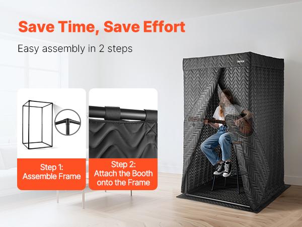 Summervibes VEVOR 6.56 ft Portable Vocal Booth Pro-Grade Recording Studio for Echo-Free Vocals