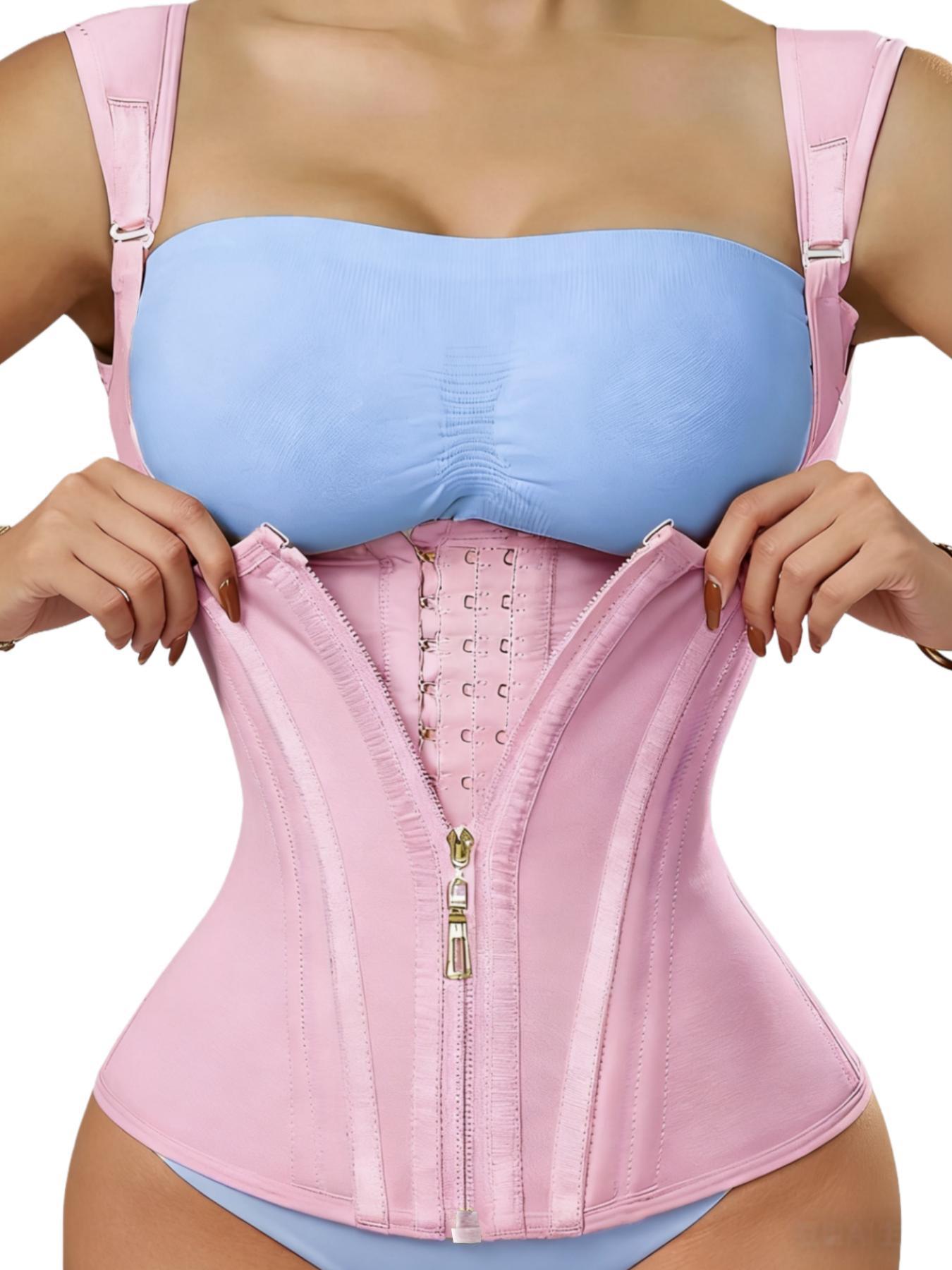 [Size Down One Size Recommended] Women's Everyday Solid Color Adjustable Hoo& Eye Closure Zipper Shapewear Top, Basic, Fajas, Tummy Control Shaper Corset, Ladies Shapewear for All Seasons, Suitable For Various Occasions, Underwear
