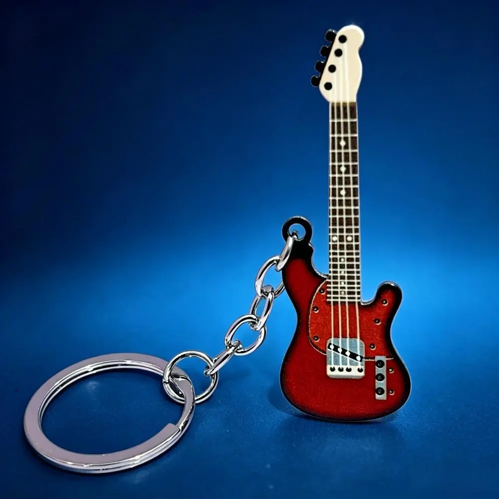 Vintage-Style Telecaster Music Keychain, Synthetic Printed Guitar Bag Charm for Daily Use and Concerts, Collectibles, Everyday, Mini Bag Keychain Charms & Twillies, Guitar Print, Retro Vibe, Mini Sized Products, Guitar Keychain
