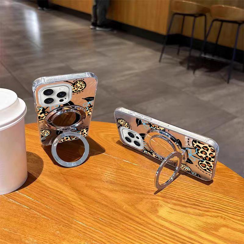 Cherry leopard print with stand combination set phone case Case is Suitable For Xiaomi POCOX3PRO/POCOX3GT/POCOX3NFC/POCOX3/POCOM6PRO5G/POCOM3/POCOF5PRO with PET Shock proof, Fashionable and durable design