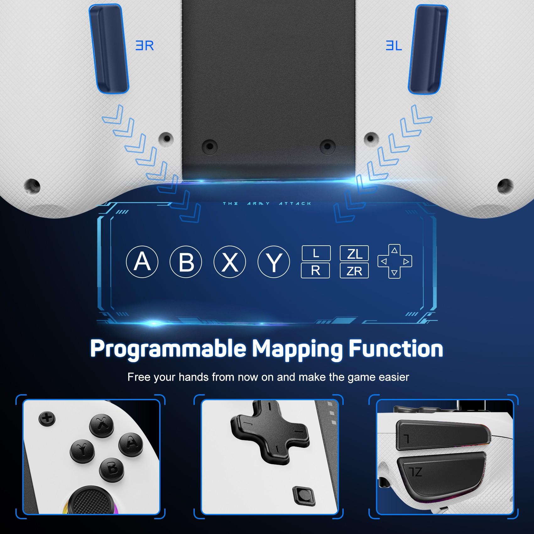 Wireless Bluetooth Controller For Nintendo Switch & OLED & Lite Gamepad Control Game Pad Command Mando Accessories Gaming Hall effect joystick RGB light macro six axis motion Kit