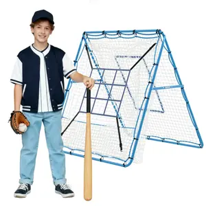 Baseball Rebounder Net 4Ftx4.5Ft / 4.3Ftx5Ft / 4Ftx5Ft Pitchback Net Adjustable Angles Strike Zone Practice Trainer for Baseball Softball Backyard Training Equipment