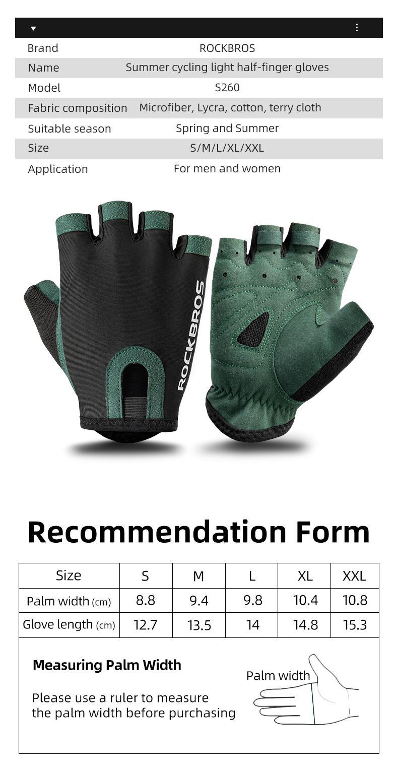ROCKBROS Cycling Glove Bicycle Half-finger Gloves Breathable Sweat-Wicking Glove