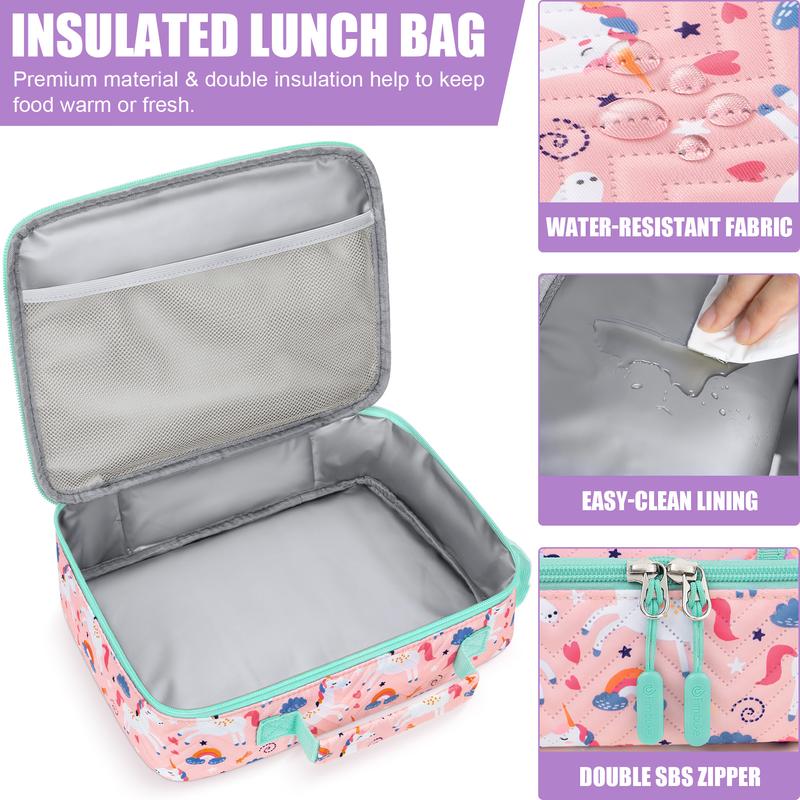 Product Introduction of Fimibuke Bento Lunch Box, Leak-proof,4-Compartment,BPA Free,Dishwasher Safe,Insulated lunch Bag, Stainless Steel Insulated Water Bottle/Food Jar, Ice Pack & Utensils Set,Birthday's Gift,Back to School Gift,Dealsforyoudays 10