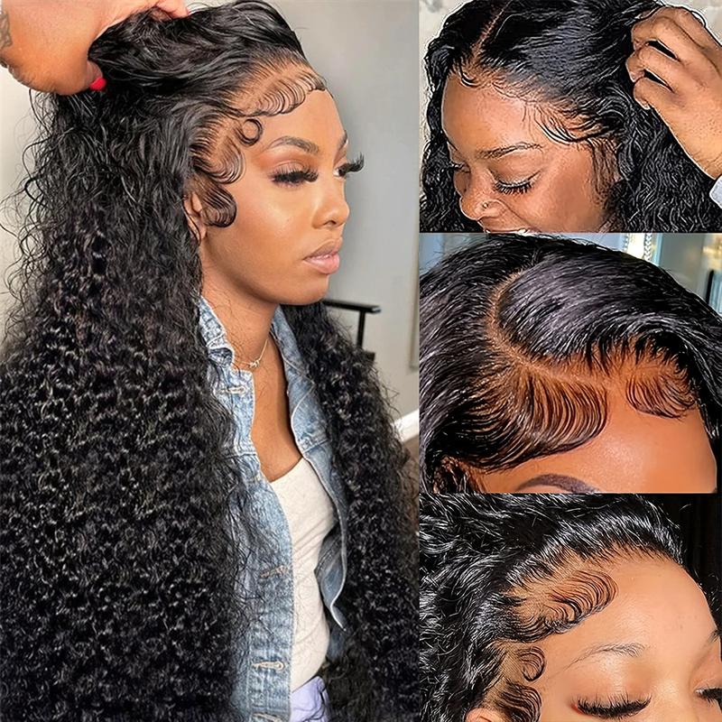 Bling Hair Kinky Curly Lace Frontal Wigs 13x6 13x4 Hd Transparent Lace Frontal Human Hair Wigs For Women Wave Curly Lace Wigs 180% Density TikTokShopHolidayHaul