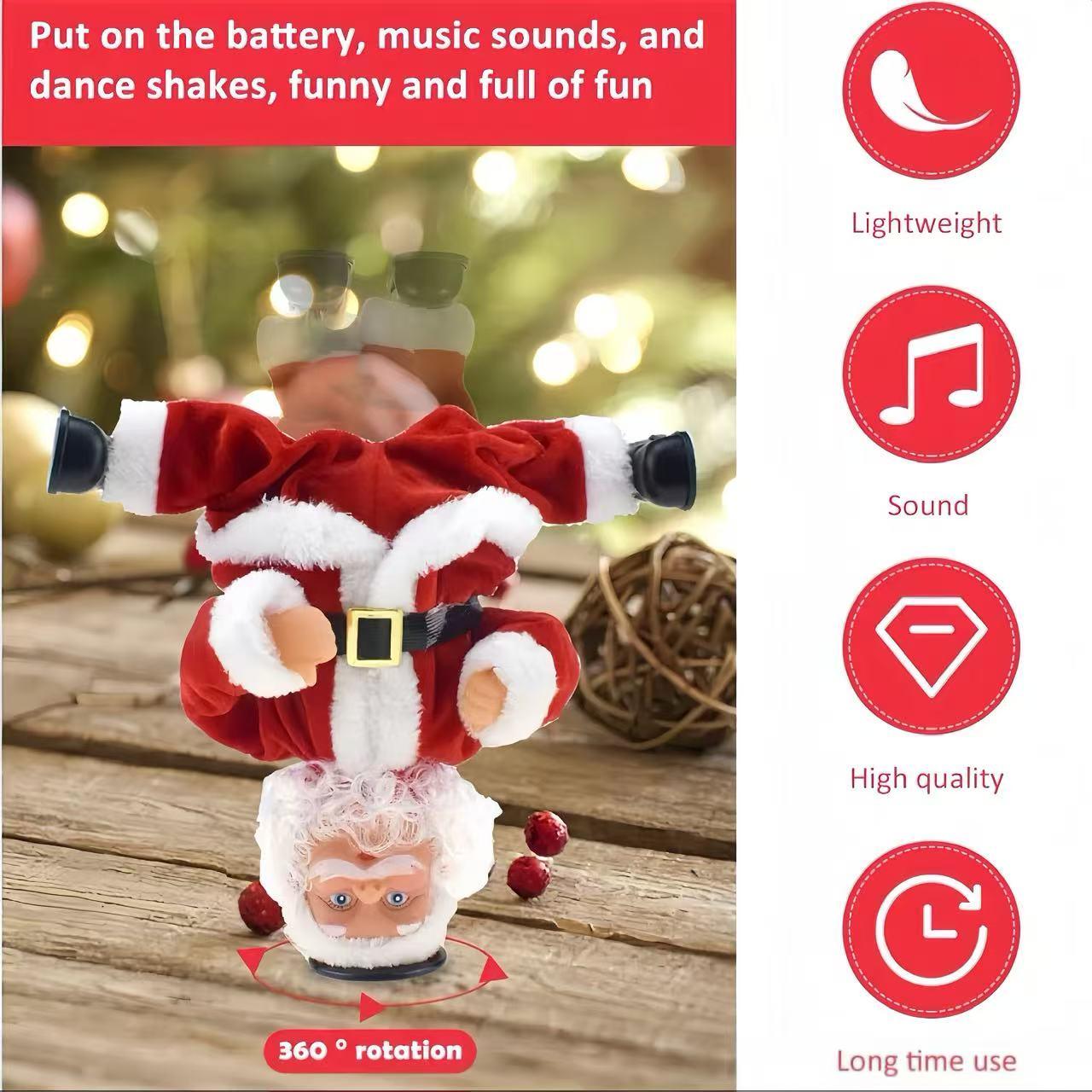 Electric Santa Claus, toys with music that sway the buttocks, guitar playing music, Christmas decorations, hip-hop Santa Claus, creative holiday gifts for singing and dancing, Battery Powered Ornament