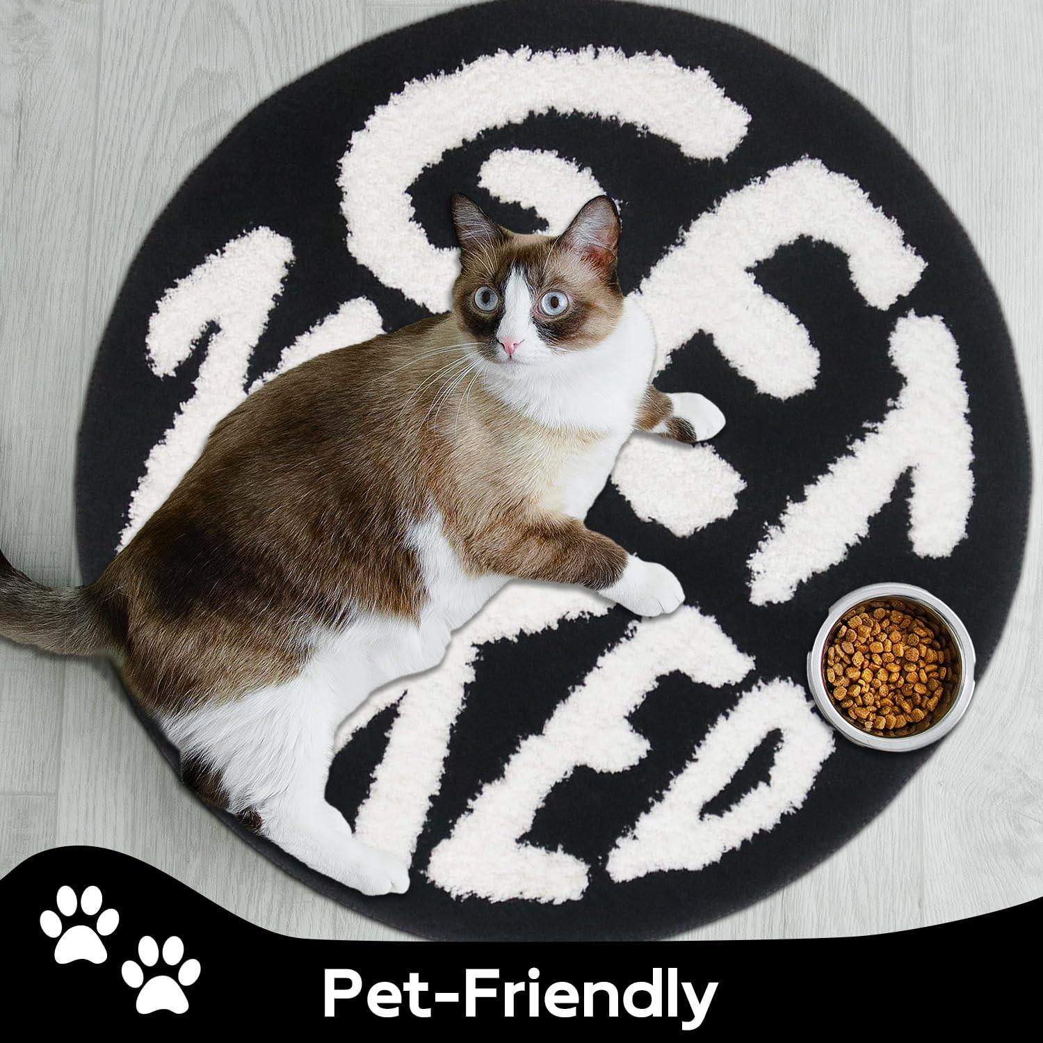 High-End Bathroom Rug, Fun 'get Naked' Round Mat, Soft Short Pile, Multi-Sizes, Easy Clean, Decorative Pad for Bedroom & Bath