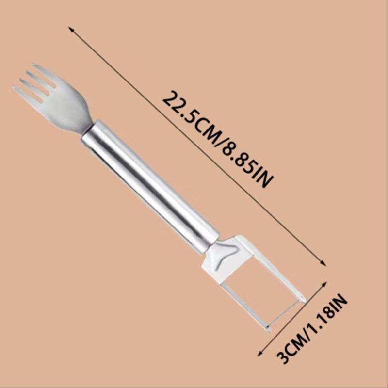 Stainless Steel Dual-Head Watermelon Slicer Fork, Multi-Functional Fruit Divider, Perfect for Cutting Watermelon Pulp Blocks