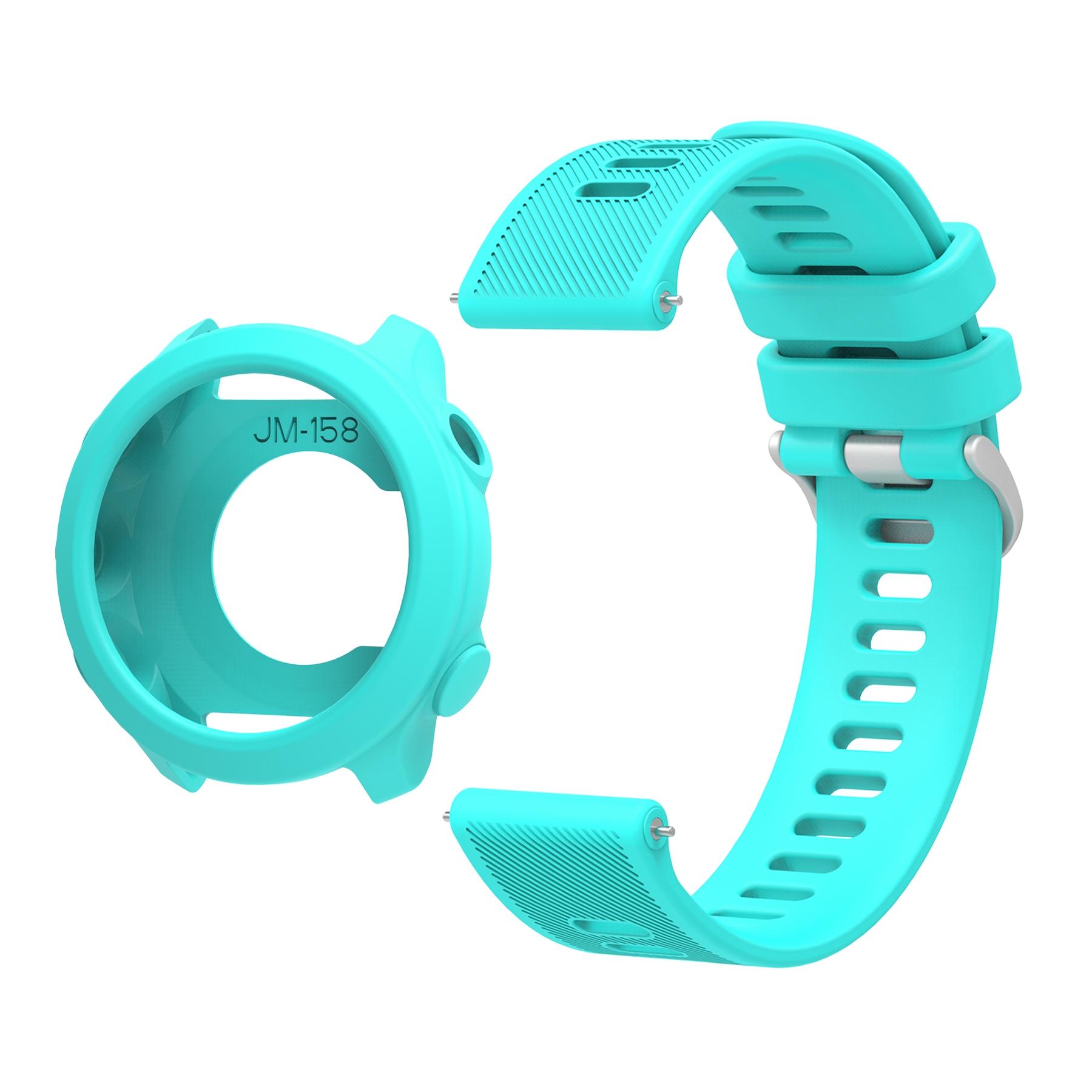 Silicone Watch Band and Case for Garmin Forerunner 158, Soft Skin-Friendly, Waterproof, Multiple Colors, Unisex, Sporty and Casual