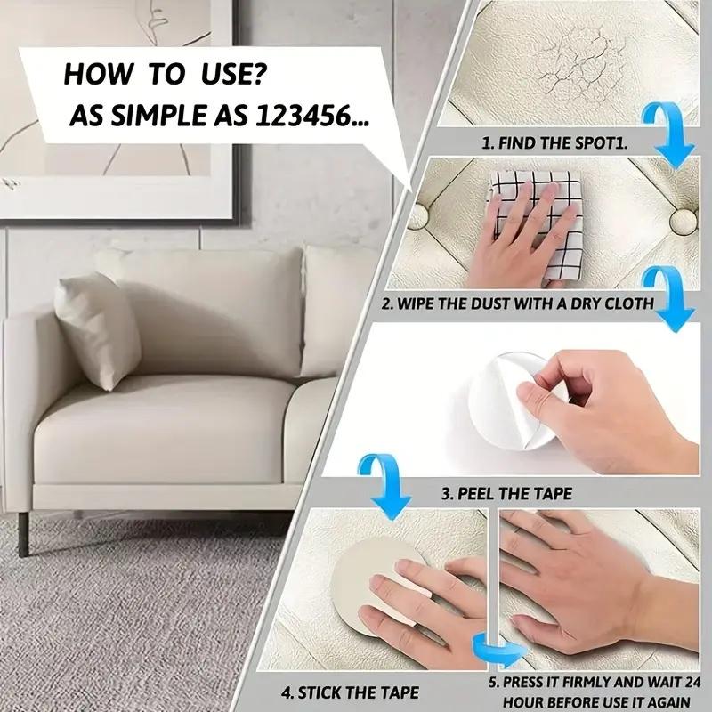 Self Adhesive Leather Repair Patch, 1 Roll Elastic Leather Repair Tape, Multifunctional Leather Repair Kit for Sofa Car Seat