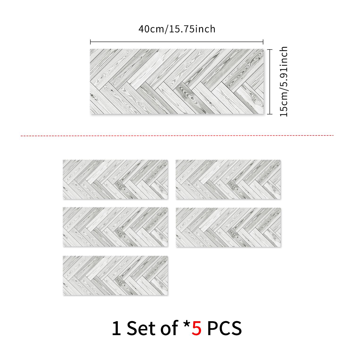 5/10/20 pcs Classic Wood Grain Floor Tile Sticker,Waterproof and splash proof self-adhesive Floor Sticker, 5.91 * 15.75 Inches,For Kitchen, Bathroom And Living Room Decoration