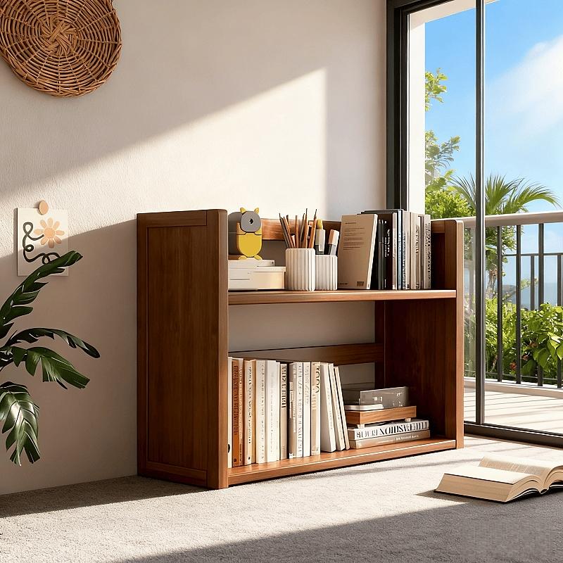 Multi-Layer Wood Bookshelf with Reinforced Back Panel, Space-Saving Storage Rack for Dormitory, Office, Home, Easy Assembly, Durable Design, Home Office Furniture