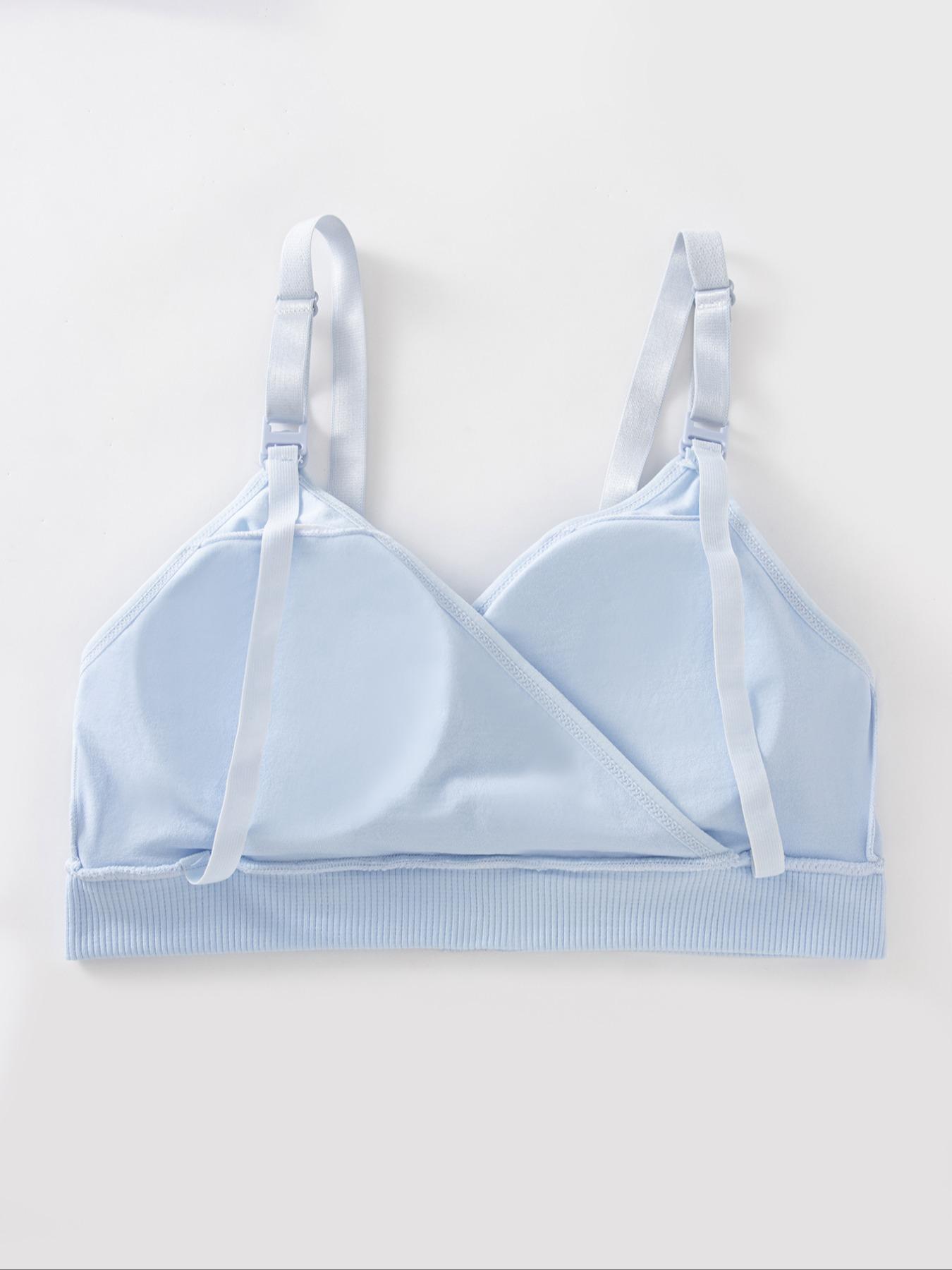 Women's Solid Adjustable Strap Buckle Front Pregnant Maternity Bra, Pregnancy Maternity Bra, Maternity Clothes, Comfortable Breathable Wrap Nursing Bra, Maternity Lingerie for All Seasons