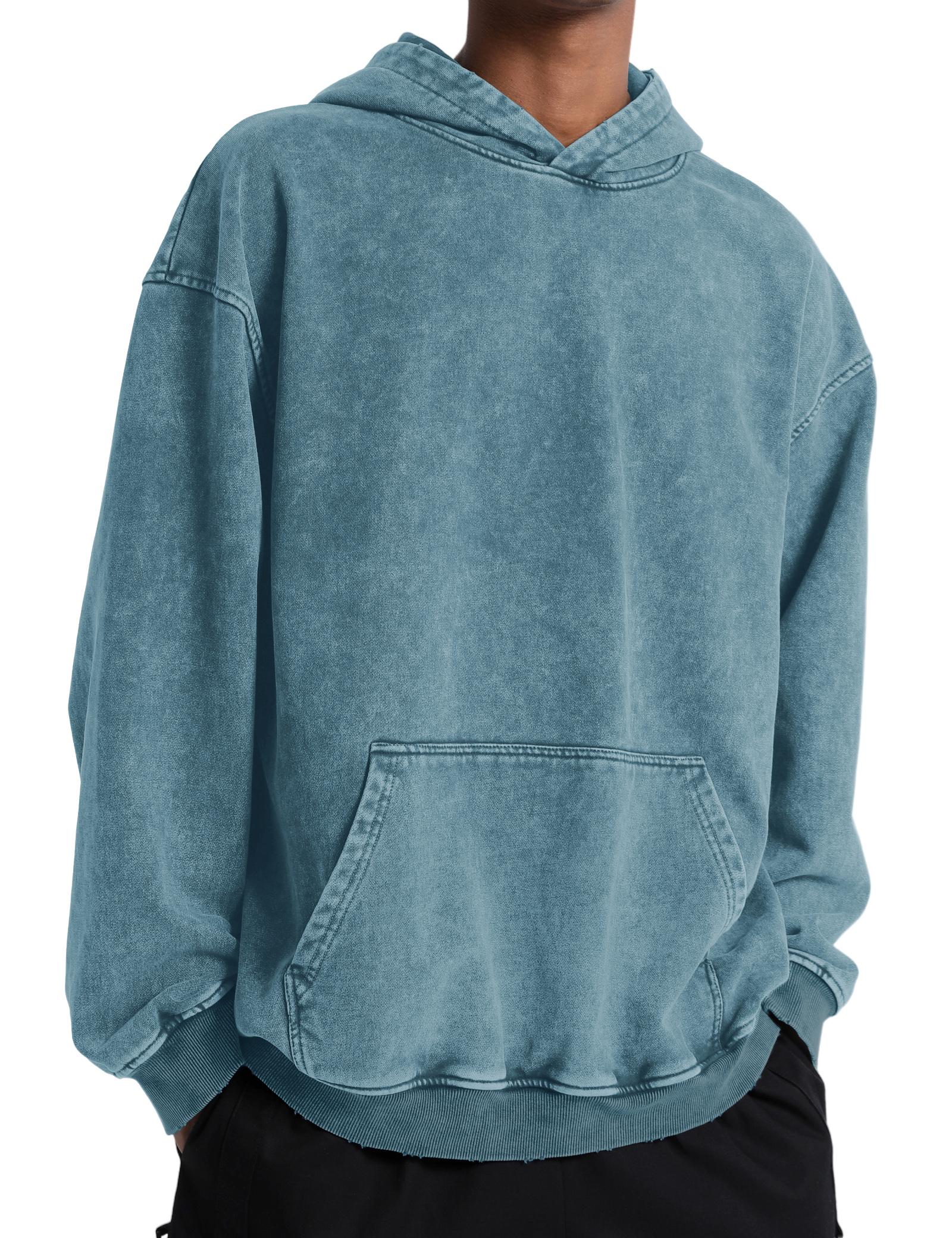 FAIABLE Ultimate Plain Comfort Acid Wash Long Sleeve tops Fleece Lined Oversized Sweatshirt - Unisex Adult - Super Soft & Warm Pullover for Men's & Women's- Perfect for Casual & Athletic Wear - Suitable for motocross and any sports