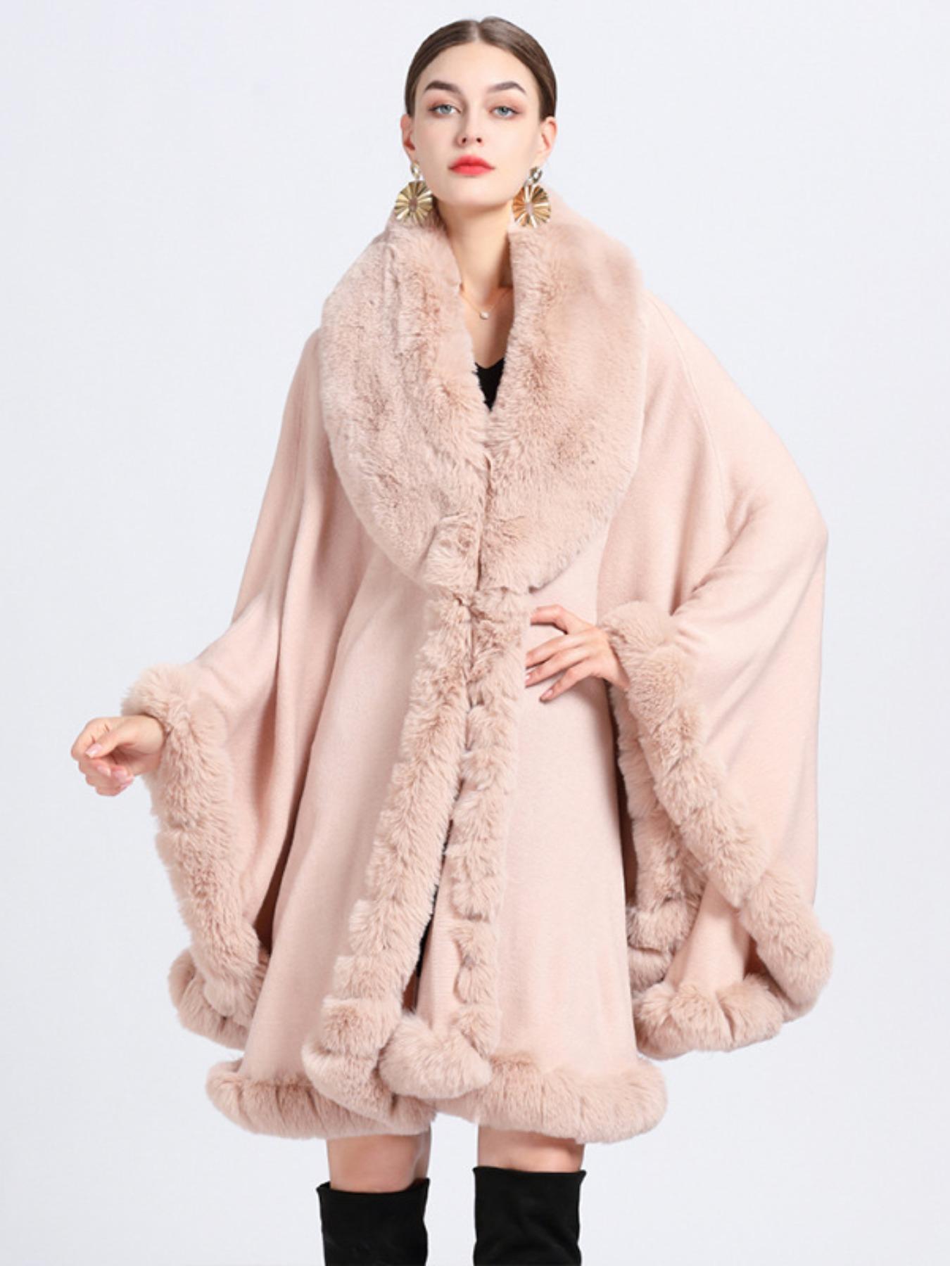 Luxurious Warm Plush Cape for Winter, Gradient Color Casual Fashion Accessory, Elegant Addition for Cold Weather, Fluffy Soft Scarf