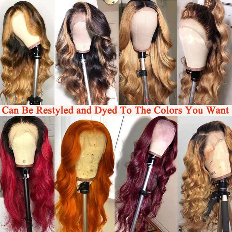 BABOSHOW 613 Blonde 13X6 Body Wave HD Transparent Lace Frontal Pre Plucked 99J Burgundy and Red Colored Human Hair Wigs P4/27 Highlight Lace Front wig For Women Can be Dyed & Restyle