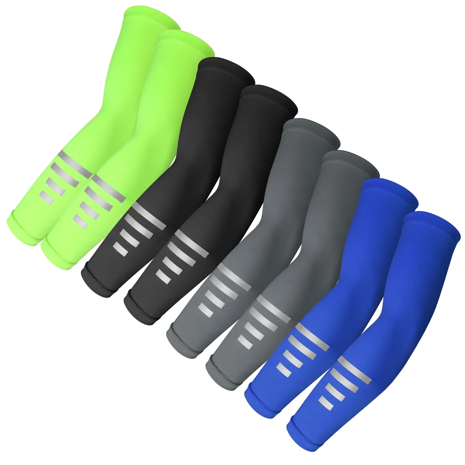 4 Pairs Reflective Arm Sleeves UV Protection Sun Protection Cooling Arm Cover, Outdoor Sports Running Cycling Driving Sleeves for Men Women