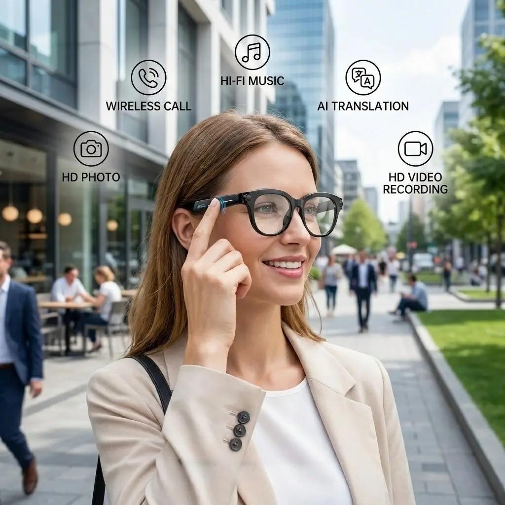 Multifunctional Translation Smart Glasses M89, Ai Recognition, Video Recording, HD Camera, Non-Color Changing, Lithium Ion Battery