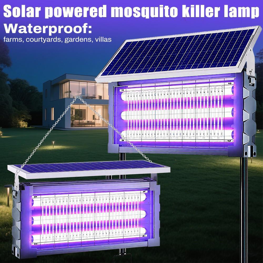 【DealsForYouDays】Solar Mosquito Killer Lamp Outdoor – 20W High-Power Waterproof Insect Zapper with 3 Tubes, Dual Charging, 6000mAh Battery for Garden, Yard, Farm, Patio,summerwins detail 4