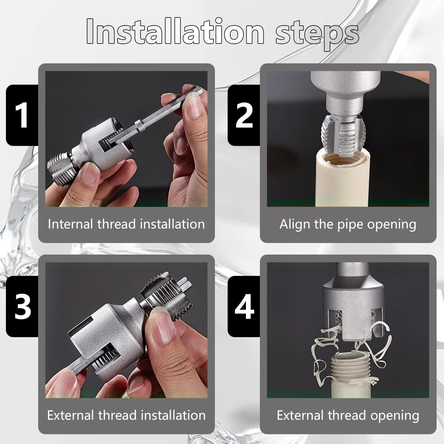 Dual Size Pipe Tapping & Threading Tool, Durable Construction, Ideal for Various Applications, Reliable Performance, Long-Lasting Design