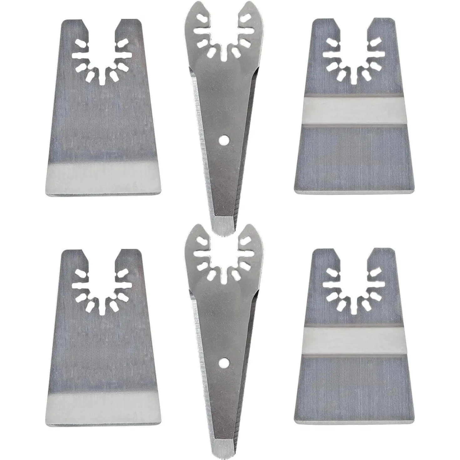 6PCS Rigid & Flexible Oscillating Tool Scraper Blades with Tapered Tips, Universal-Fit Power Tool Accessories Compatible with Dewalt, Dremel, Rockwell, Makita, Bosch, Fein Multimaster, Milwaukee, Porter Cable, Ridgid, Ryobi