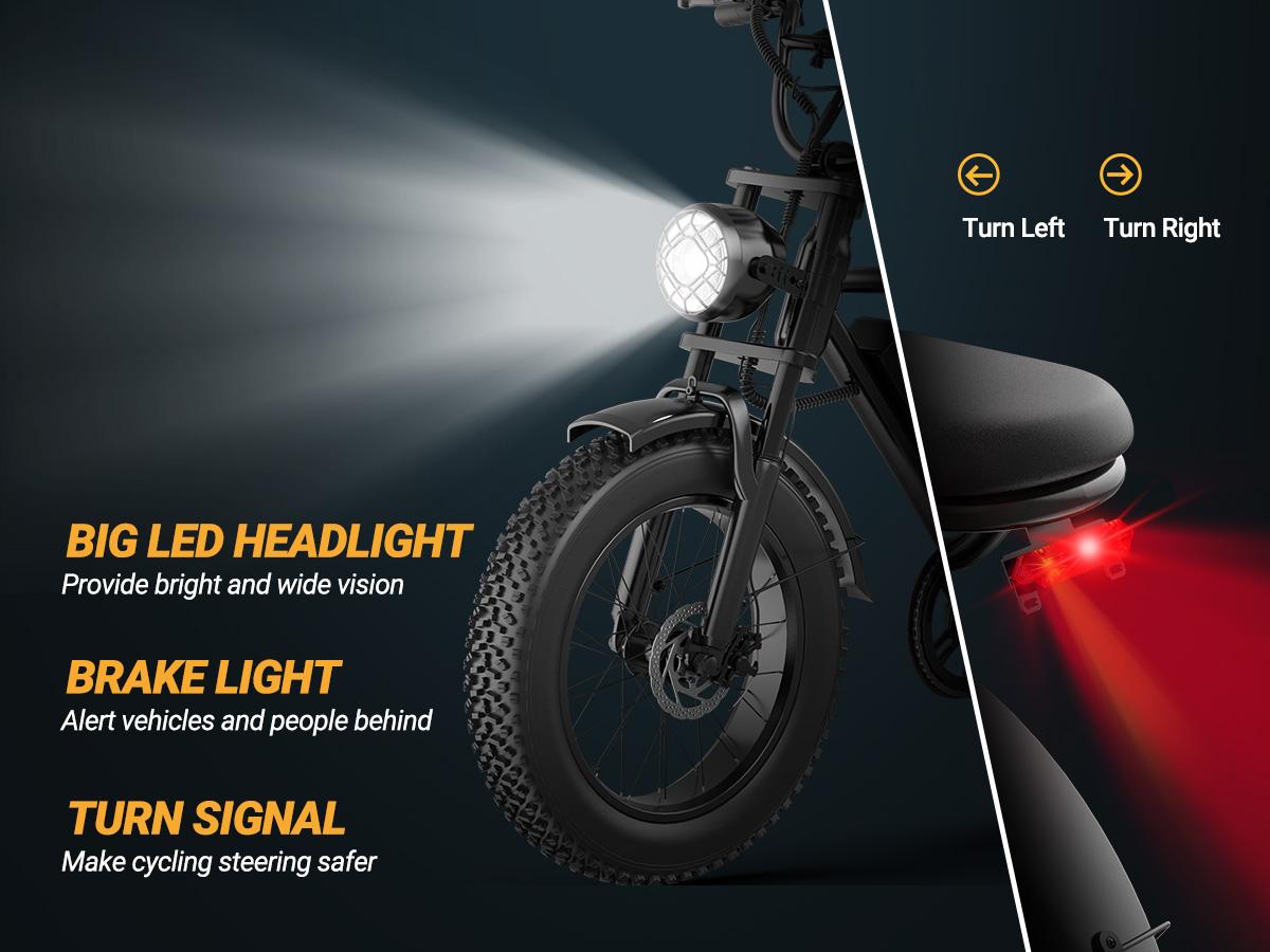 【VOLTVOGUE】Peak 1500W Electric Off-Road Bike 20-Inch Full Suspension E-Motorcycle, 48V 20Ah Removable Battery, 31MPH Top Speed, 40-55 Mile Range, 2-Seater, LED Headlights, 20-Inch All-Terrain Fat Tires, UL 2849 Certified