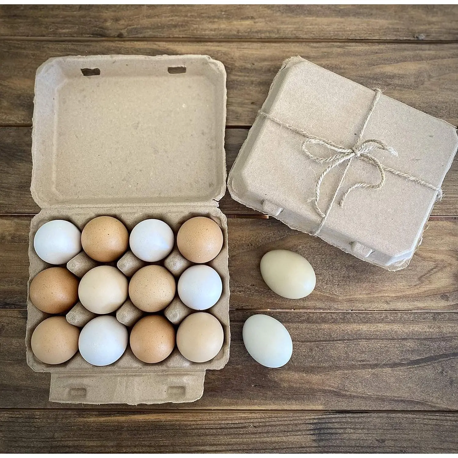 Vintage Egg Cartons for 12 Large Eggs – Classic 3x4 Layout – Durable Recycled Cardboard – Farmhouse Style – Eco-Friendly Packaging - Tan 25 Pack