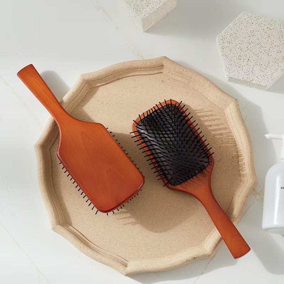 Wooden Massage Comb for Home Use, Anti-Static Hair Brush, Long Hair Detangler, Lustrous Hair Care Tool, Natural Wood Material