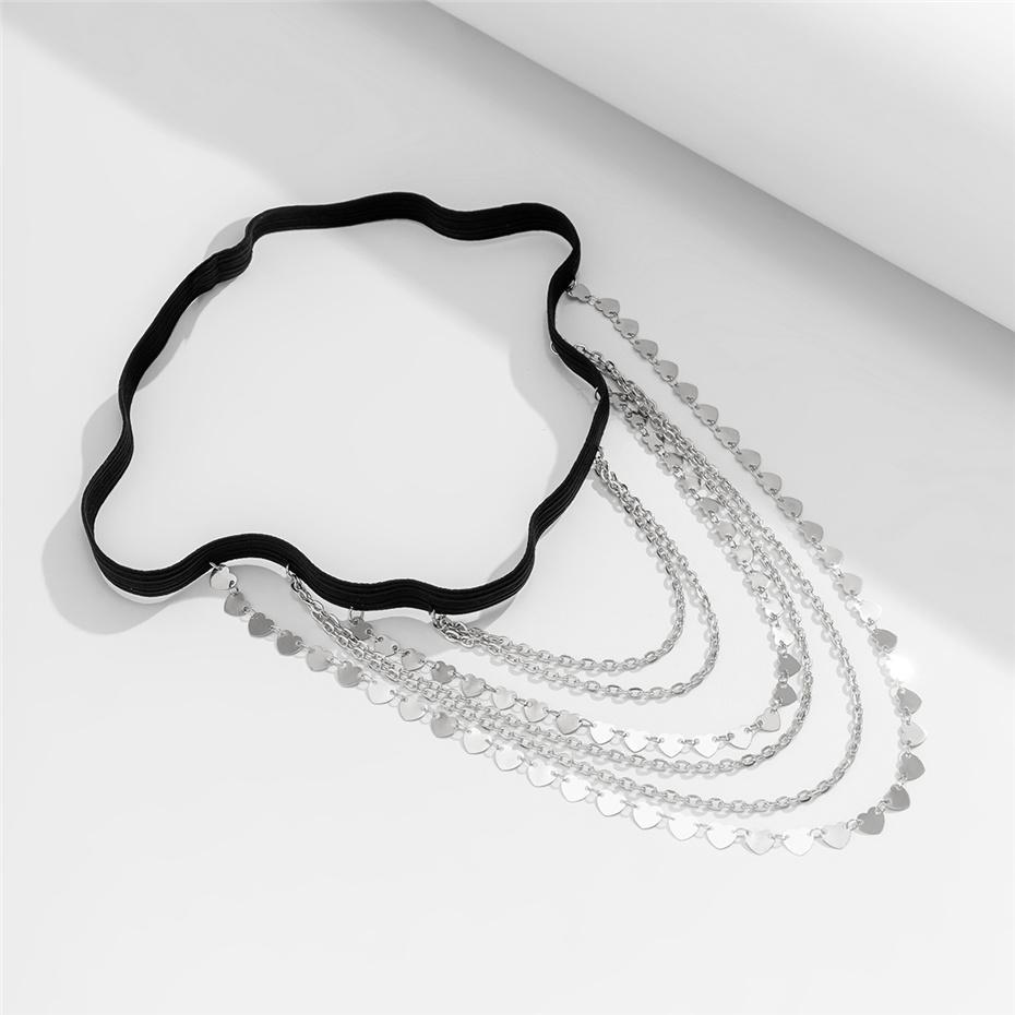 Boho Sexy Elastic Band Bandage Leg Thigh Chain for Women Bikini Summer Heart Tassel Pendant Multilayer Garter Belt Body Jewelry